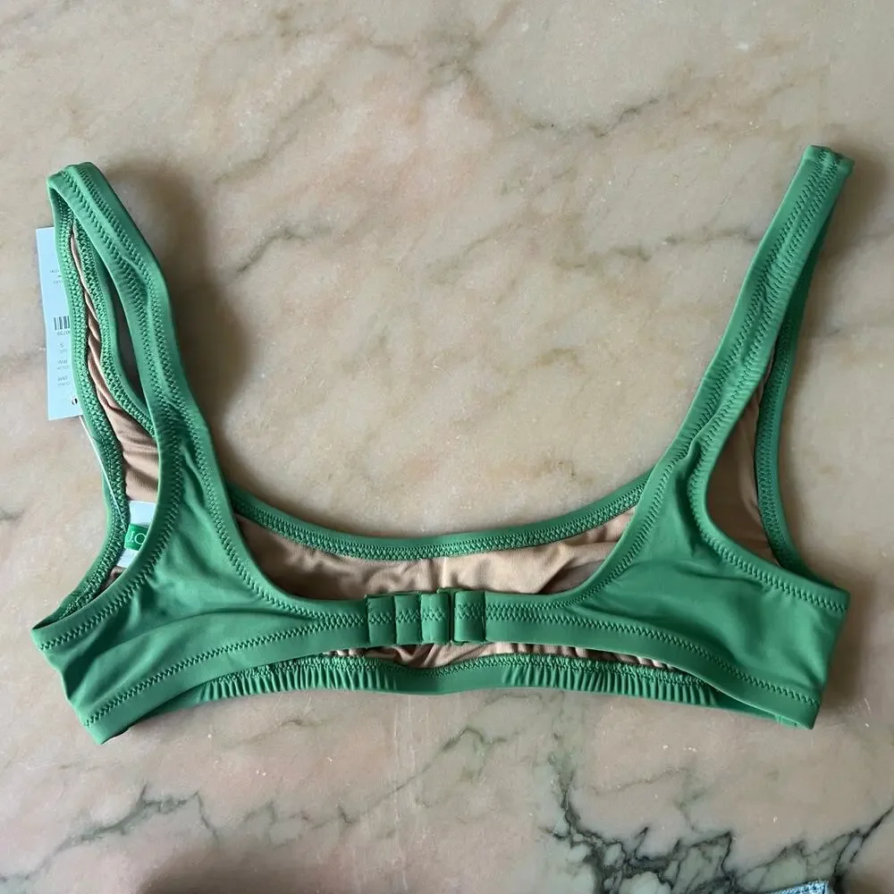J.‎ Crew Green Heritage scoopneck bikini top NWT